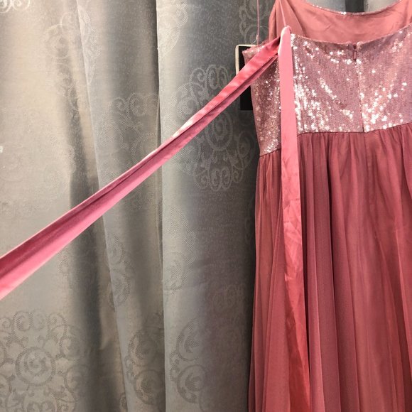 Super Cute Short Junior Prom  Bridesmaid Dress, Size 12 Dusty Rose Pink Rg$499 - Picture 8 of 10